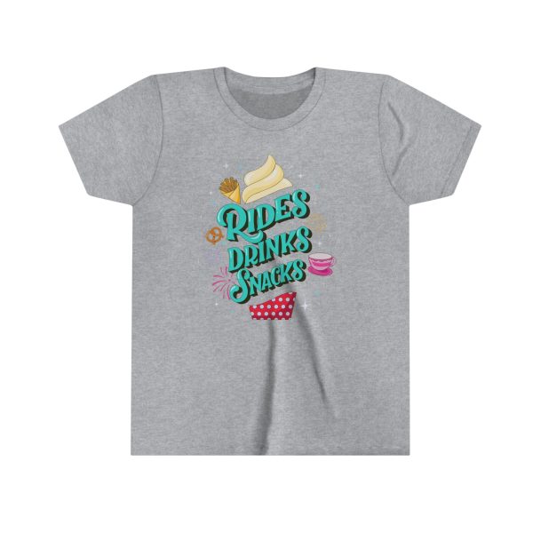 Rides, Drinks, Snacks - Youth Short Sleeve Tee Shirt Online