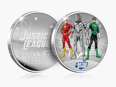 Justice League - The Flash - Cyborg - Green Lantern Silver Plated Commemorative For Discount