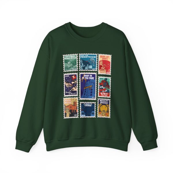 Hollywood Studios Vintage Stamps - Adult Crewneck Sweatshirt on Sale