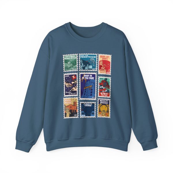 Hollywood Studios Vintage Stamps - Adult Crewneck Sweatshirt on Sale