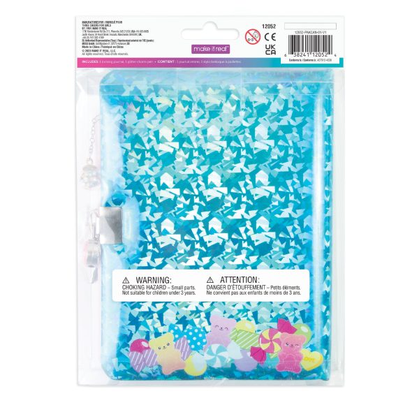 Bubble Gum Glitter Locking Journal with Pen For Discount