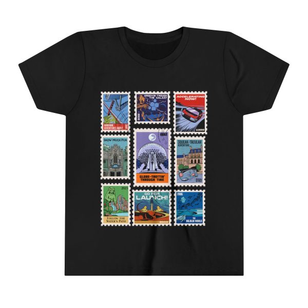 EPCOT Vintage Stamps - Youth Short Sleeve Tee Shirt Hot on Sale