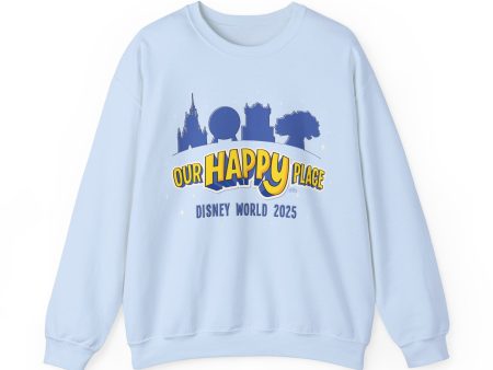 Our Happy Place 2025 - Family Matching Tee - Adult Crewneck Sweatshirt Online Hot Sale