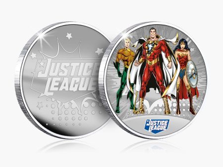 Justice League - Shazam - Wonder Woman - Aquaman Silver Plated Commemorative on Sale