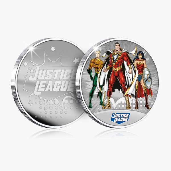 Justice League - Shazam - Wonder Woman - Aquaman Silver Plated Commemorative on Sale