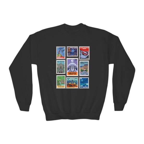 EPCOT Vintage Stamps - Youth Crewneck Sweatshirt Cheap