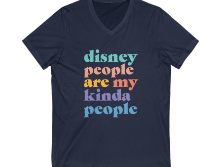 Disney People Are My Kinda People -  Unisex Short Sleeve V-Neck Tee Online Sale