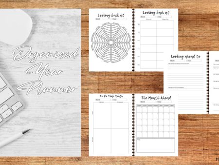 The Organised Year Planner - 12 Months Of Monthly Planning - Grey Desk A5 Spiral Bound Edition For Discount