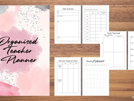 The Organised Teacher Planner - Original Pink Spiral Bound Edition Supply