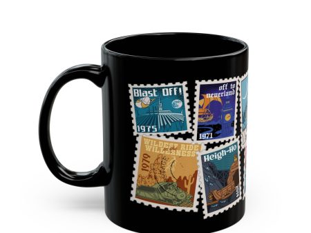 Magic Kingdom Vintage Stamps - Black Mug Online Sale