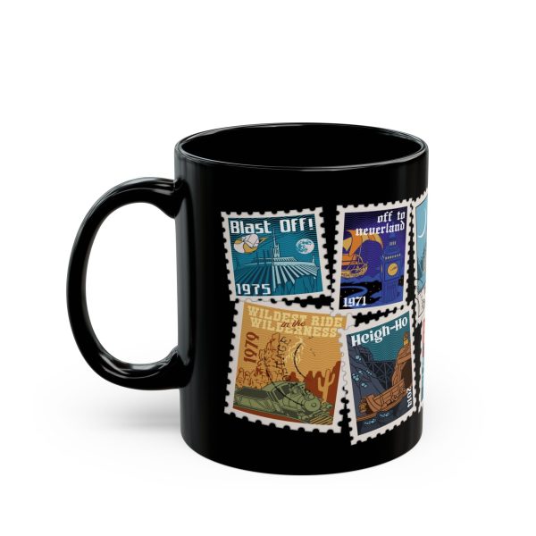 Magic Kingdom Vintage Stamps - Black Mug Online Sale