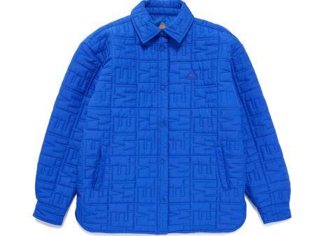 Monogram Quilted Puff Shacket - Cobalt Online Hot Sale