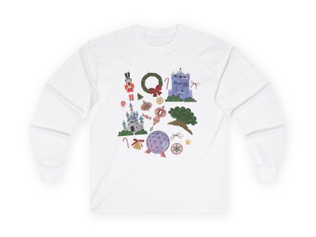 Park Icons Vintage Ornaments - Long Sleeve Tee For Sale