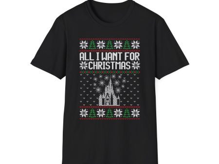 All I Want for Christmas Disney World Ugly Sweater Tshirt Adult Unisex Discount