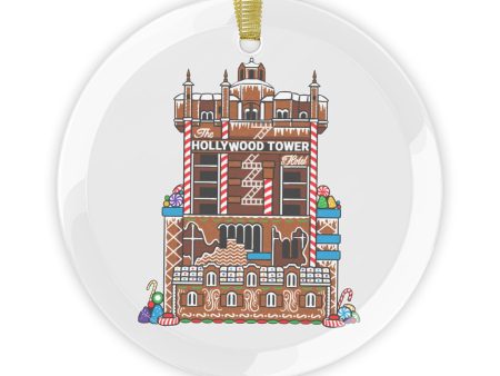 Tower of Terror - Gingerbread Park Icon, Hollywood Studios - Glass Ornaments Hot on Sale