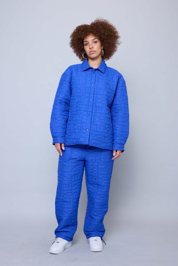 Monogram Quilted Puff Shacket - Cobalt Online Hot Sale