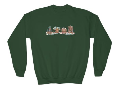 Gingerbread Park Icons - Youth Crewneck Sweatshirt Cheap