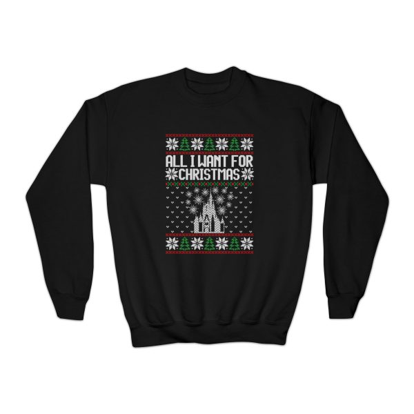 Disney World Ugly Sweater Youth Crewneck Sweatshirt Sale