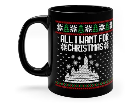 All I Want for Christmas Disneyland Ugly Sweater Black Mug Supply