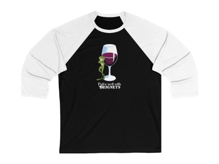 Disney Princess Wine Glasses - Tiana - Unisex 3\4 Sleeve Baseball Tee on Sale