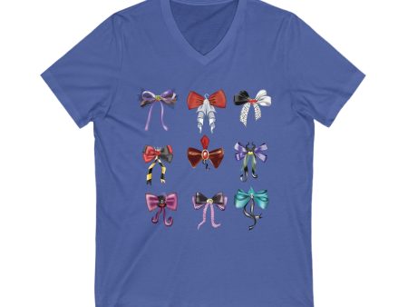 Bad to the Bow - Villains Bows - Short Sleeve V-Neck Tee For Cheap