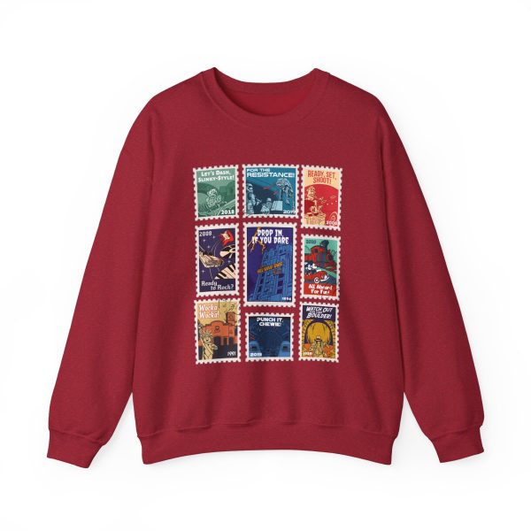 Hollywood Studios Vintage Stamps - Adult Crewneck Sweatshirt on Sale