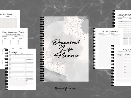 The Organised Life Planner - Page A Day Planner -  A5 Spiral Bound Grey Edition For Cheap