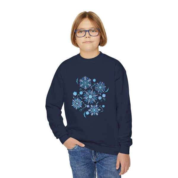 Merry Menagerie Snowflakes - Animal Kingdom Puppets - Youth Crewneck Sweatshirt Hot on Sale