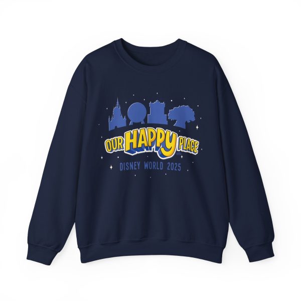 Our Happy Place 2025 - Family Matching Tee - Adult Crewneck Sweatshirt Online Hot Sale