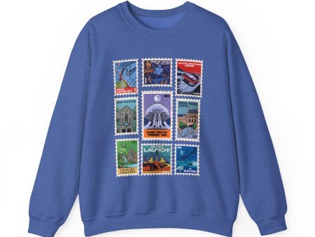 EPCOT Vintage Stamps - Adult Crewneck Sweatshirt For Sale