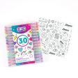 30 Gel Pen Set with Color Your Own Sticker Sheets Sale