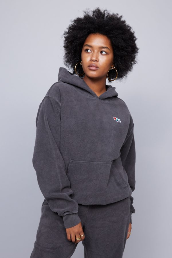 ME. Reverse Brushed Hoodie - Vintage Black For Discount