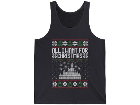 All I Want for Christmas Ugly Sweater Disneyland Unisex Tank Top Online Hot Sale