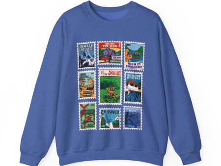 Animal Kingdom Vintage Stamps - Adult Crewneck Sweatshirt For Discount