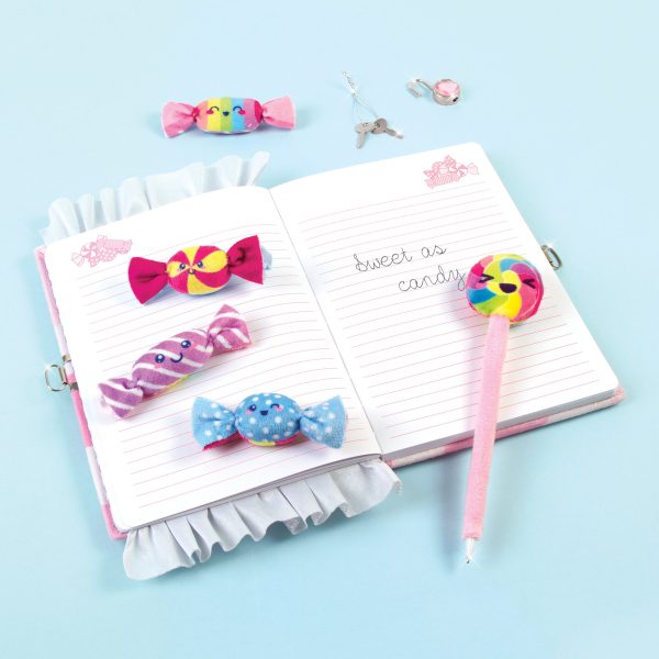 Candy Plush Pocket Locking Journal with Pen Hot on Sale