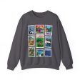 Animal Kingdom Vintage Stamps - Adult Crewneck Sweatshirt For Discount