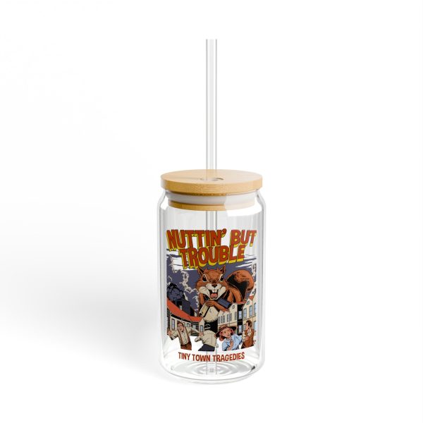 Nuttin But Trouble, Tiny Town Tragedies - Sipper Glass, 16oz Online Hot Sale