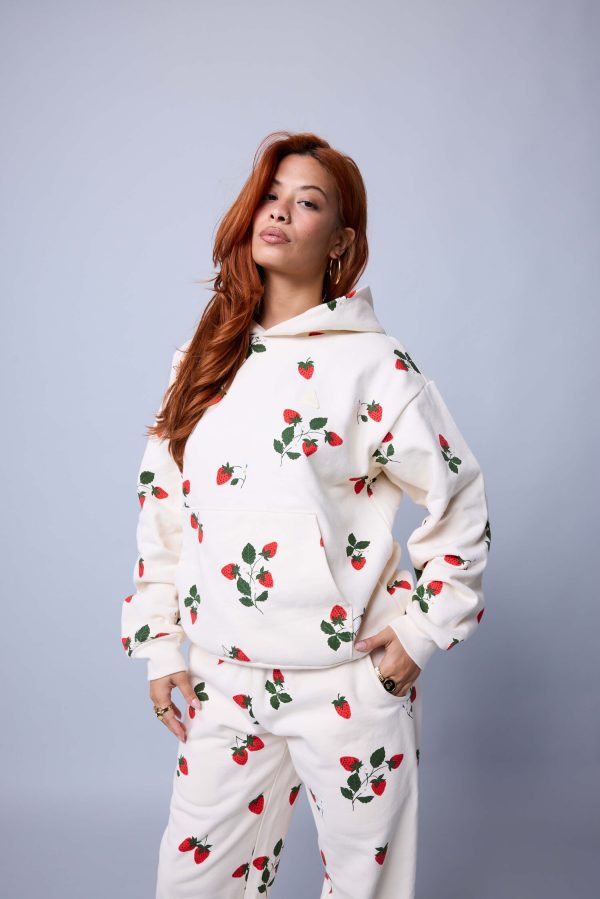 Strawberry Fields Hoodie - Buttercream For Cheap