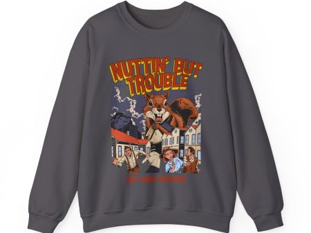 Nuttin But Trouble, Tiny Town Tragedies - Adult Crewneck Sweatshirt Online Sale