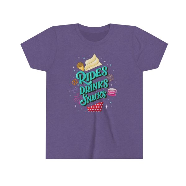 Rides, Drinks, Snacks - Youth Short Sleeve Tee Shirt Online