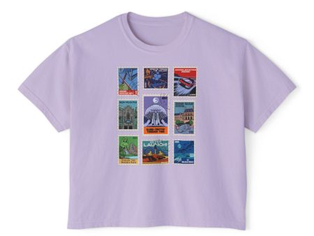 EPCOT Vintage Stamps - Women s Boxy Tee Discount