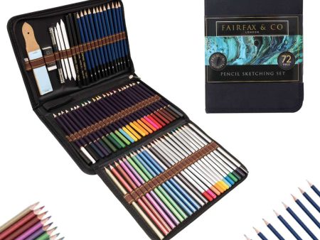 FairFax & Co 72 Piece Pencil Drawing Set Online now