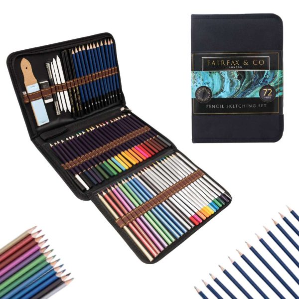 FairFax & Co 72 Piece Pencil Drawing Set Online now