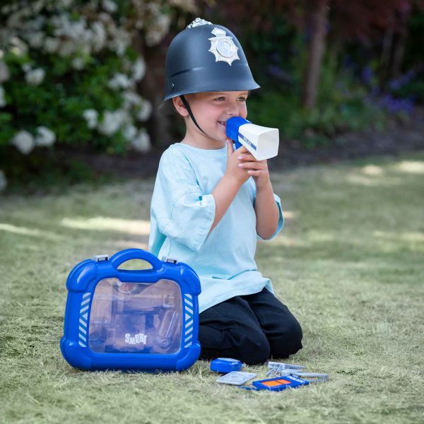 Smart Police Carry Case Playset + Kids Fancy Dress Police Helmet Bundle Online now