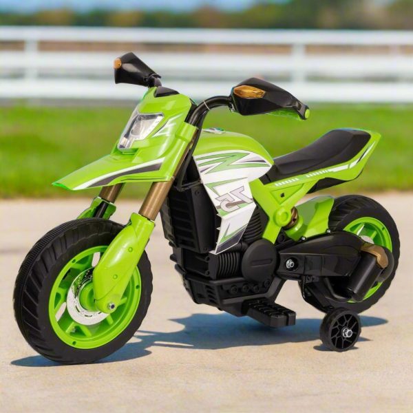 Evo 6V Kids Electric Ride On | Green Motorbike Hot on Sale