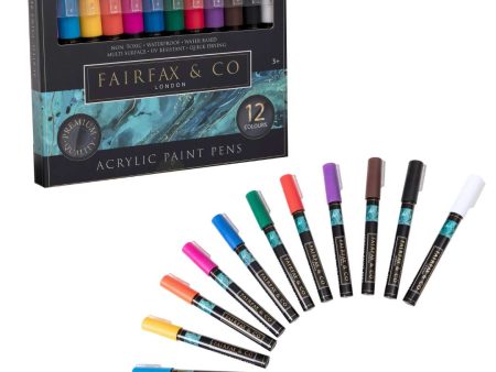 FairFax & Co Deluxe Acrylic Paint Pen Set - 12 Pens For Cheap