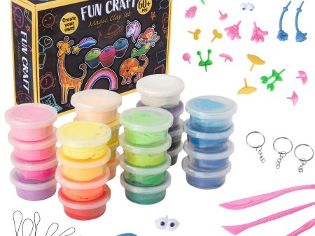 Fun Craft Magic Modelling Clay Kit - 60+ Pieces For Discount