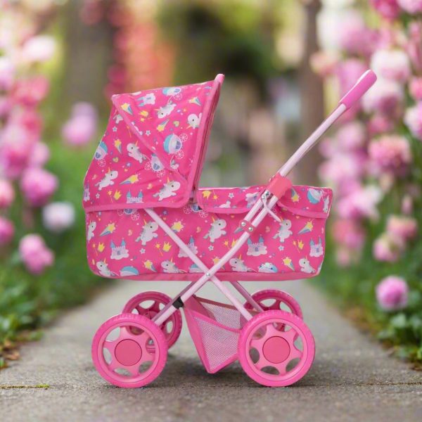 Baby Chic Junior Sweetie Dolls Pram with Unicorn Pattern Online now