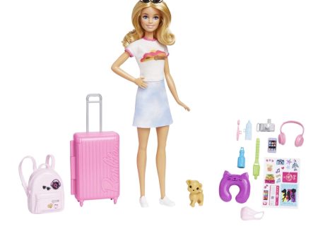 Barbie  Malibu  Travel Set - 10+ Pieces Including Working Suitcase & Puppy Discount