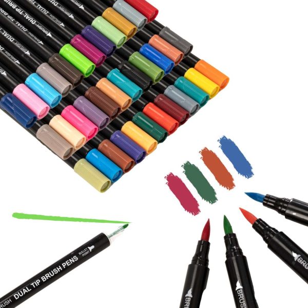 FairFax & Co Dual Tip Watercolour Brush Pens - 36 Peice Set on Sale